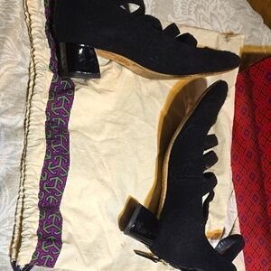 Chic Black Heeled Ankle Boots,  by tory burch  size 8